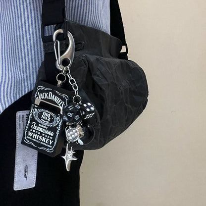 ストリートコーデに映えるメタルアクセントキーホルダー｜ミニサイズで存在感抜群のファッション小物｜バッグ・ベルトチェーン対応｜男女兼用